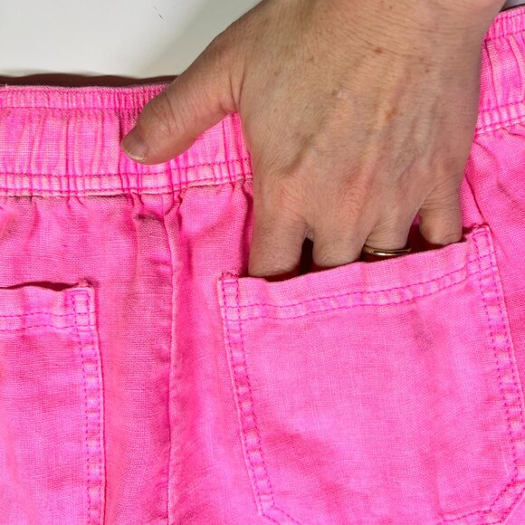Lilly Pulitzer Size XS Taron Mid-Rise Linen Pant Bright Pink - Picture 5 of 8